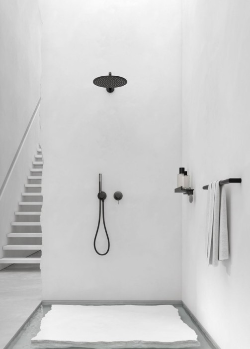 Keuco встраиваемый запорный вентиль с выводом для шланга c держателем для лейки, с рукояткой comfort, с круглой розеткой, ixmo, черный матовый арт. 59541 371201