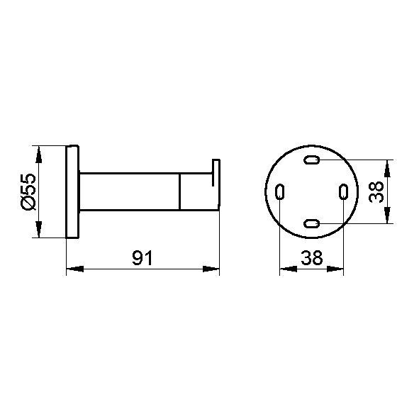 Keuco крючок для полотенца с упором для дверцы, plan, хром арт. 14911 010000