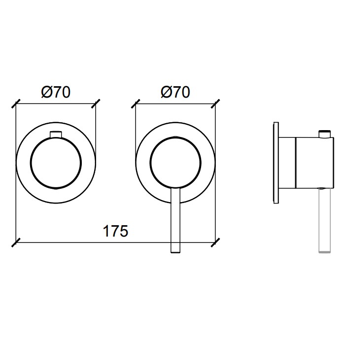 Смеситель для душа, встраиваемый, на 2 потребителя, Almar Modular Round, графит арт. E180141.GM