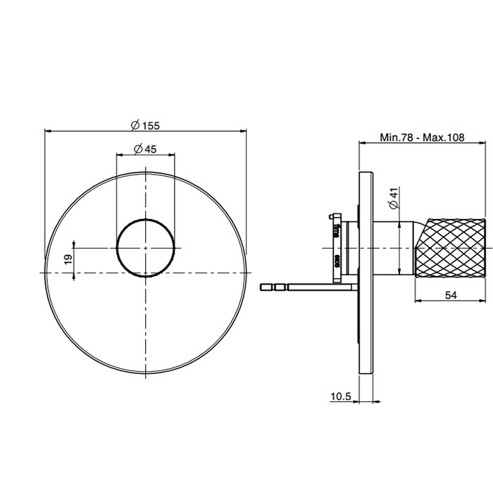 Fima Carlo Frattini смеситель для душа, встраиваемый, spillo tech, черный арт. f3039te1xns
