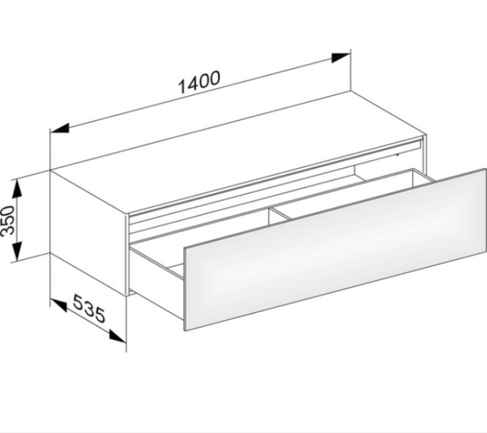 Keuco тумба боковая подвесная с одним выдвижным фронтом, edition 11, табачный дуб арт. 31326 850000