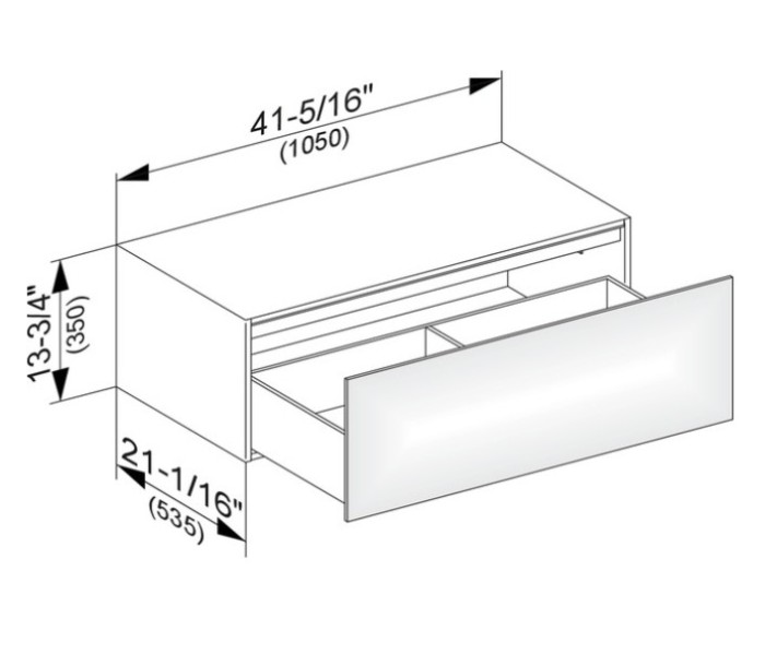 Keuco тумба боковая подвесная с одним выдвижным фронтом, edition 11, дуб светлый арт. 31324 890000
