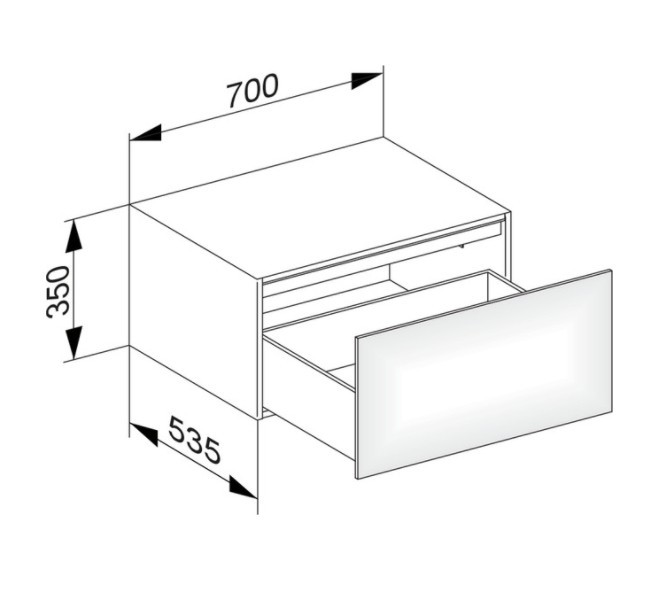 Keuco тумба боковая подвесная с одним выдвижным фронтом, с внутренней светодиодной подсветкой, edition 11, дуб светлый арт. 31322 890100