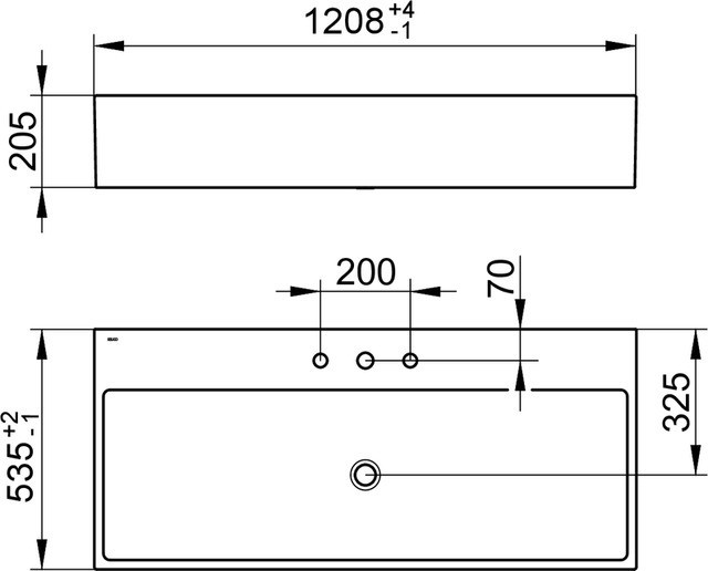 Keuco раковина подвесная из минерального литья с тремя отверстиями под смеситель альпийский, edition 90, белый альпийский арт. 39081 311203
