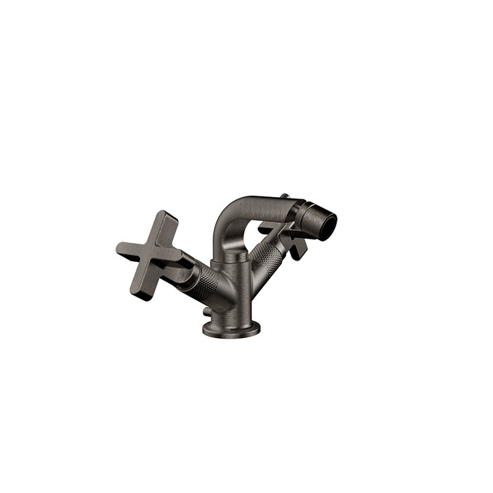Gessi Смеситель для биде, двухвентильный, с донным клапаном на 1 1/4", соединительные шланги на 3/8", Inciso, 58127#299 цвет: black xl
