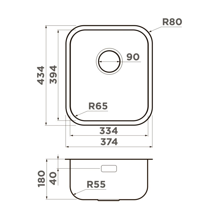 Omoikiri кухонная мойка Omi 38-U/I, нержавеющая сталь арт. 4997435