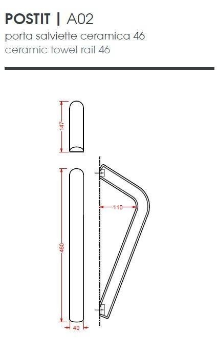 ArtCeram держатель для полотенца, psc003 01 00 post it цвет: белый