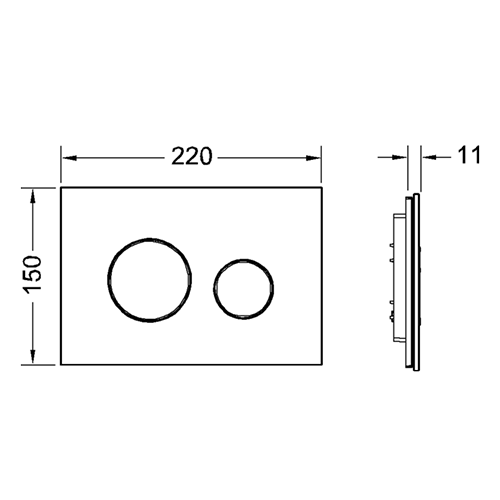 TECE панель смыва из белого стекла с двумя клавишами, хром матовый, loop - 9240659