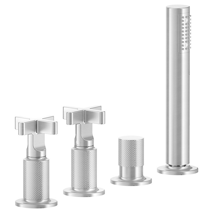 Gessi Смеситель для ванны, 4 отв., с ручным душем и шлангом 150 см, Inciso, 58143#031 цвет: хром