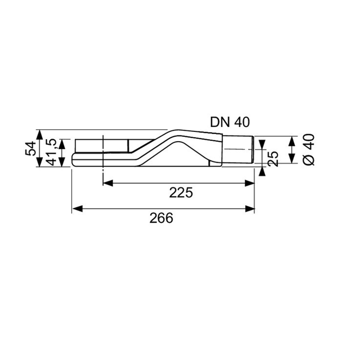 TECE сифон, 0,5 л/c, dn 40, выход вбок, высота монтажа от нижнего края сифона до верхнего края слива – 67 мм. ( при уст. без опор), drainline - 650004