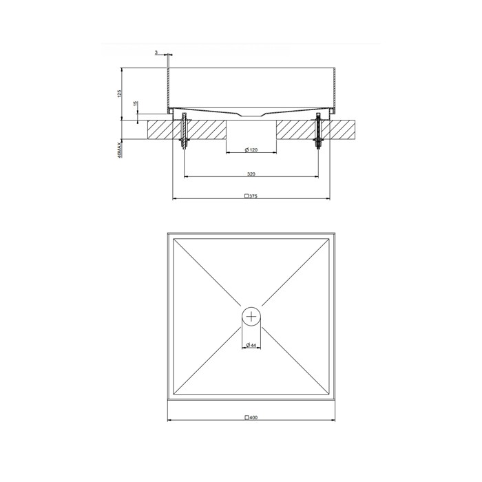 Gessi Раковина 40x40 см., для установки на столешницу, без перелива, нержавеющая сталь, 316, 54605#299 цвет: black xl