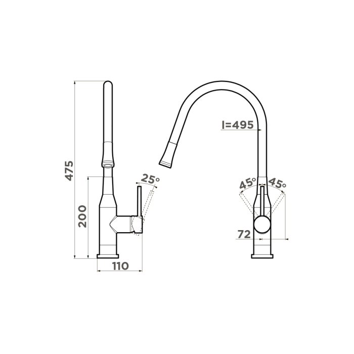 Omoikiri смеситель для кухни Yatomi-BN латунь/нержавеющая сталь арт. 4994251