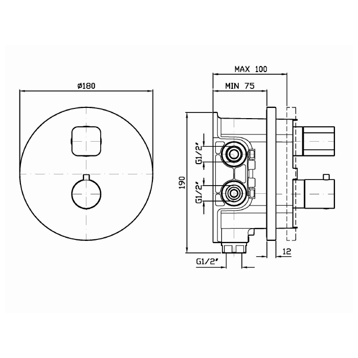 Zucchetti встроенный термостатический смеситель для душа, с запорным клапаном, для системы zeta, jingle, хром арт. zin800 r97800