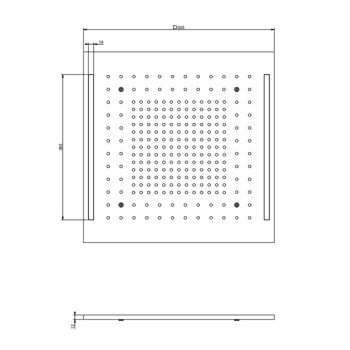 Gessi Верхний душ 50х50см., потолочный, Colour, 57997#246 цвет: gold pvd
