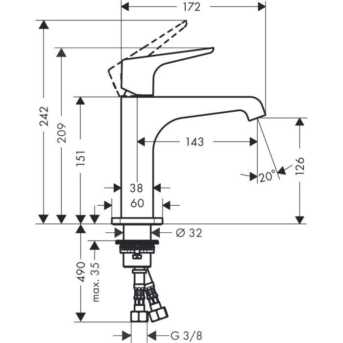 AXOR смеситель для раковины, Citterio E, никель арт. 36111820