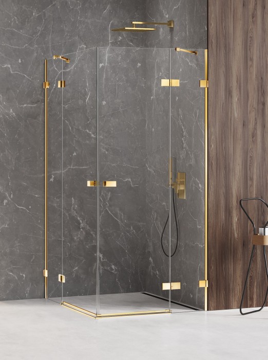 Душевое ограждение shine 120x110x200, New trendy Avexa gold, золото арт. EXK-1868