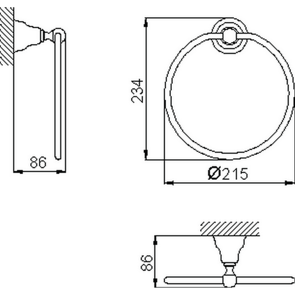 Cisal полотенцедержатель, 4018.01h.do huber croisette, цвет: gold