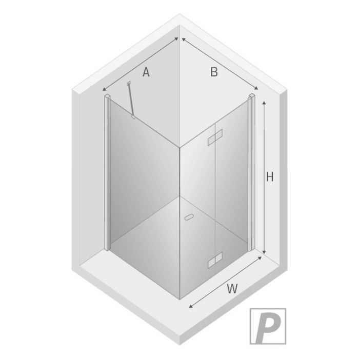 Душевое ограждение складные двери r 90x100x195, New trendy New soleo chrome, хром арт. D-0153A/D-0089B