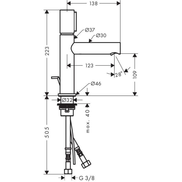 AXOR смеситель для раковины, Uno, черный арт. 45010340