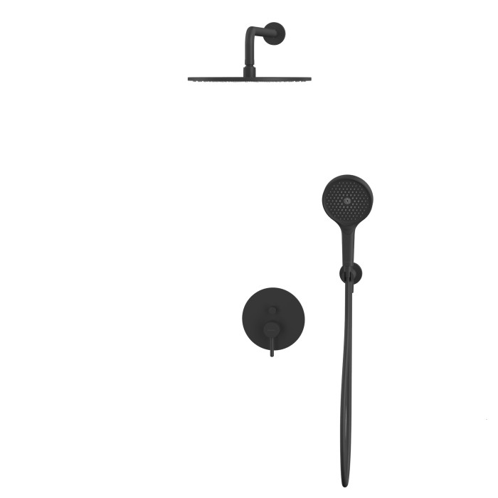 Душевая система скрытого монтажа, Whitecross Y black, черный мат арт. YSET04TOPBL