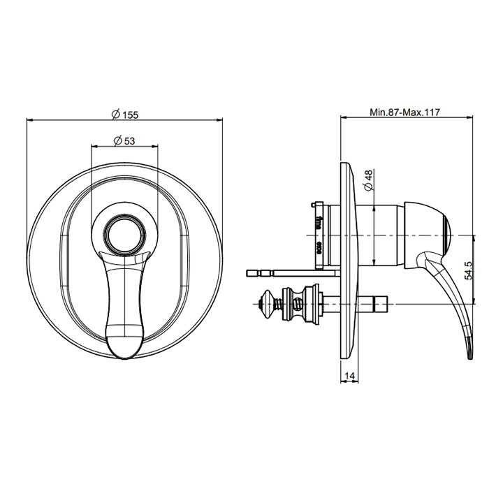 Fima Carlo Frattini смеситель для душа, встраиваемый, с переключателем на 2 потока, lamp, золото арт. f3309x2or
