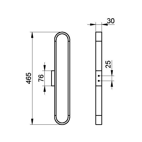 Keuco держатель для полотенца для 6 гостевых полотенец (30 х 50 см) 46 см, edition 300, хром арт. 30070 010000