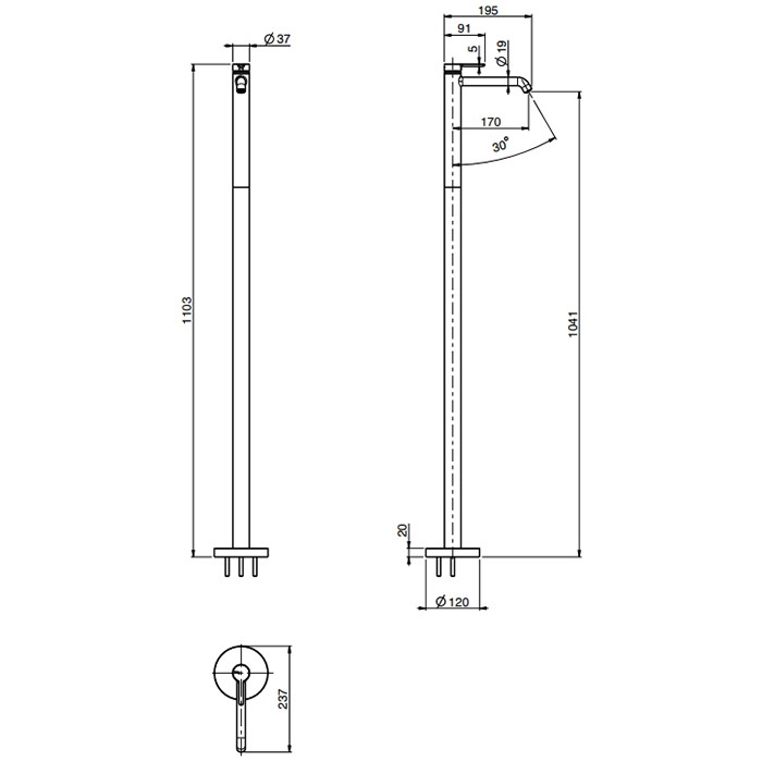 Fima Carlo Frattini смеситель для раковины, напольный, snap, хром арт. f3111/pncr