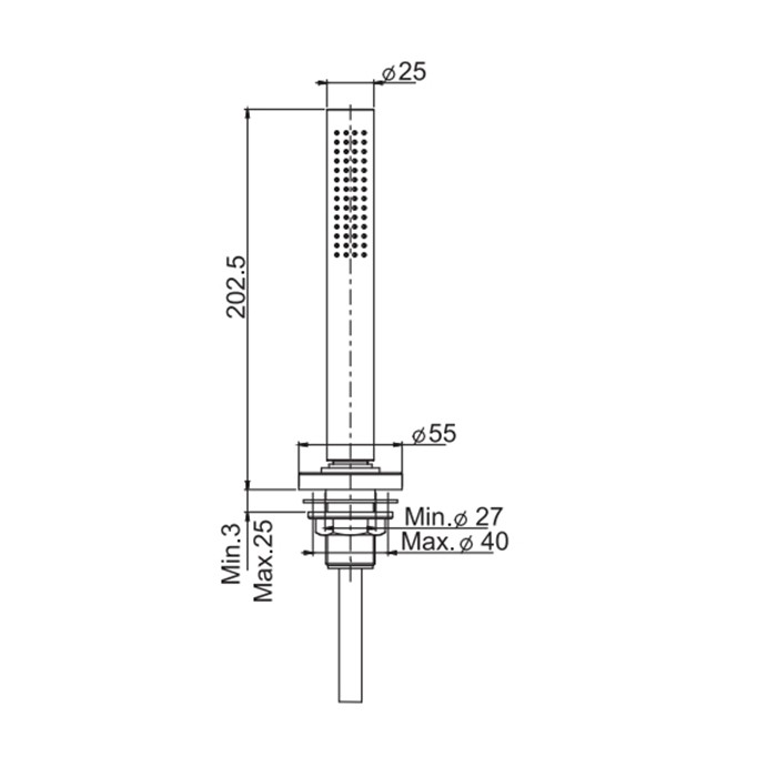 Fima Carlo Frattini душевой комплект на борт ванны, с ручным душем, держателем и шлангом 1500 мм. wellness, хром арт. f2136cr