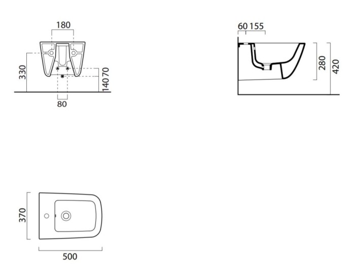 GSI Биде подвисное 37х50 см, Sand - 9064111
