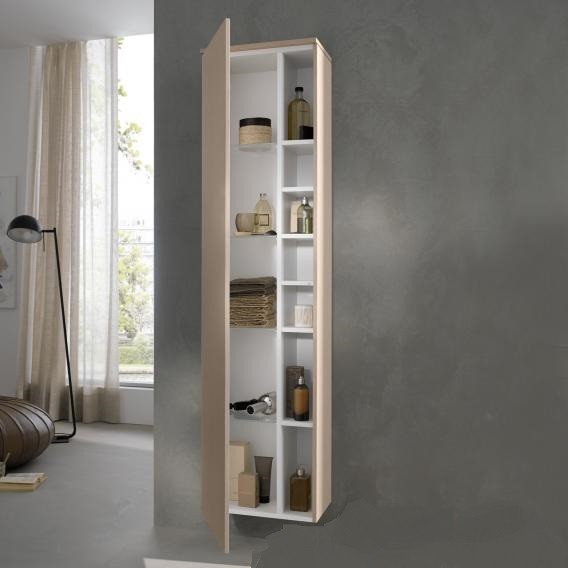 Keuco шкаф - пенал высокий подвесной петли слева, 4 стеклянные полки, edition 400, антрацит арт. 31735 390001