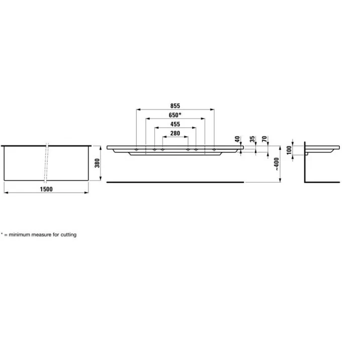 LAUFEN полочка керамическая 150х38, PALACE - 8.7043.6.000.000.1