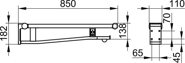 Keuco настенный поручень для туалета откидывается наверх, plan care, алюминий серебристый анодированный, тёмно-серый арт. 34903 172837