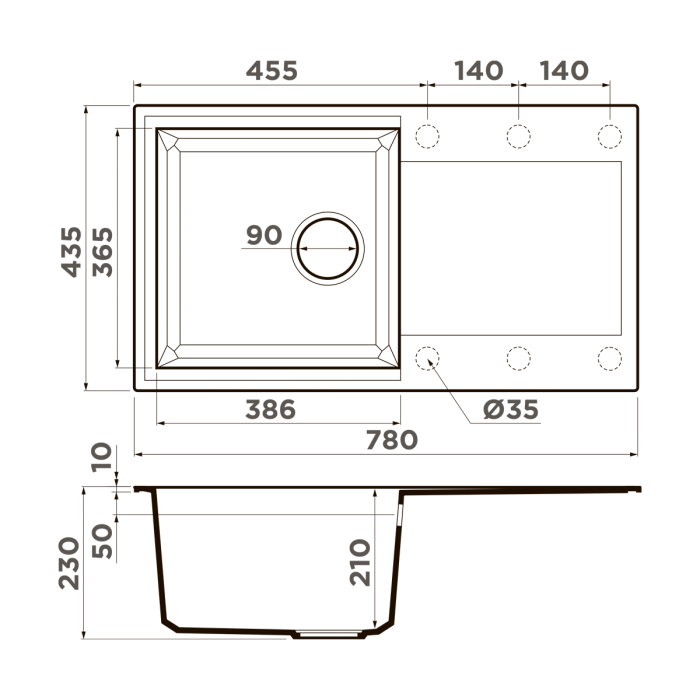 Omoikiri кухонная мойка Sakaime 78, белый арт. 4993127