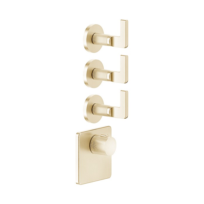 Gessi Смеситель для душа, термостатический, встраиваемый, резьба 3/4", Inciso, 58216#246 цвет: золото