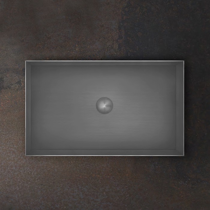 Gessi Раковина 60x35 см, без отв., для установки на столешницу, без перелива, нержавеющая сталь, 316, 54606#239 цвет: steel brushed