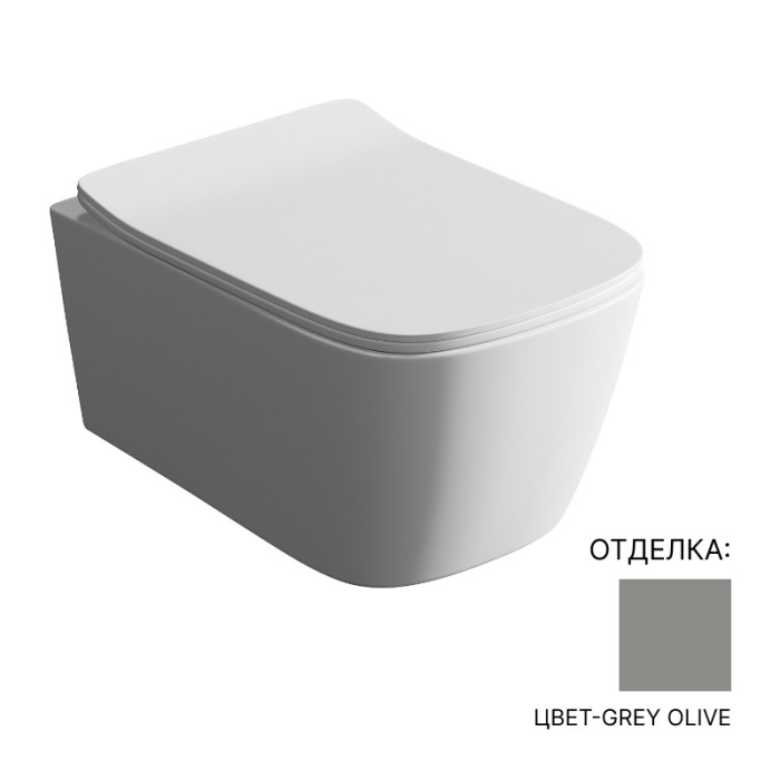 Унитаз подвесной Reel 36х52 см, grigio olivia/покрытие Saniglaze, Art Ceram A16 арт. ASV006 15 00