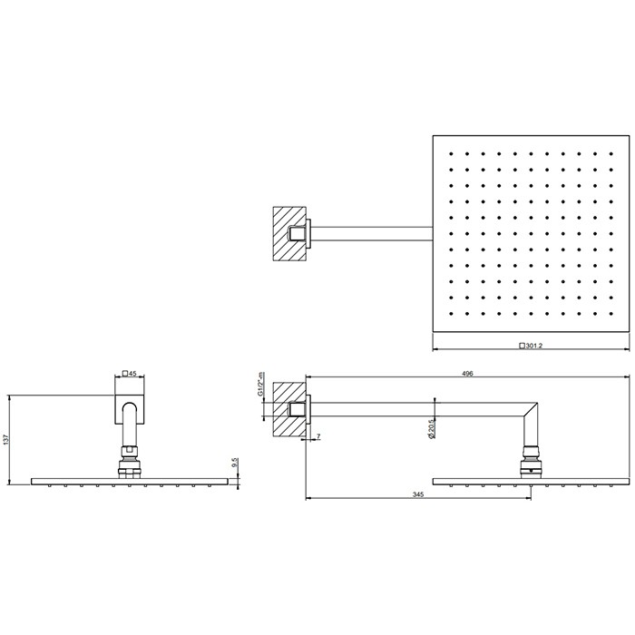Gessi Верхний душ, подвесной, поворотная, с защитой от известкового налёта, Emporio shower, 47364#149 цвет: finox brushed nickel