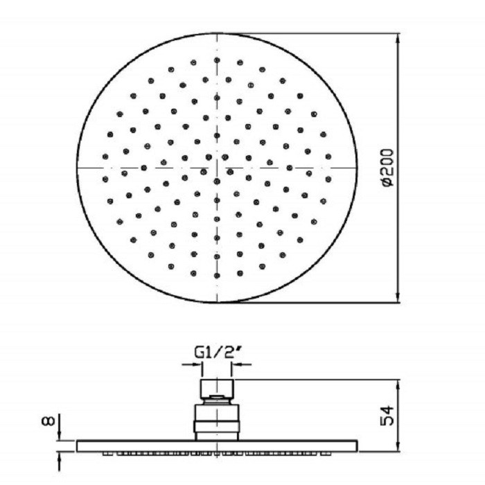 Zucchetti верхний душ, d200, isyfresh, хром арт. z94265