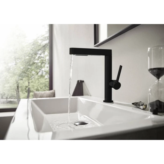 Hansgrohe смеситель для раковины с донным клапаном, Finoris, черный арт. 76063670