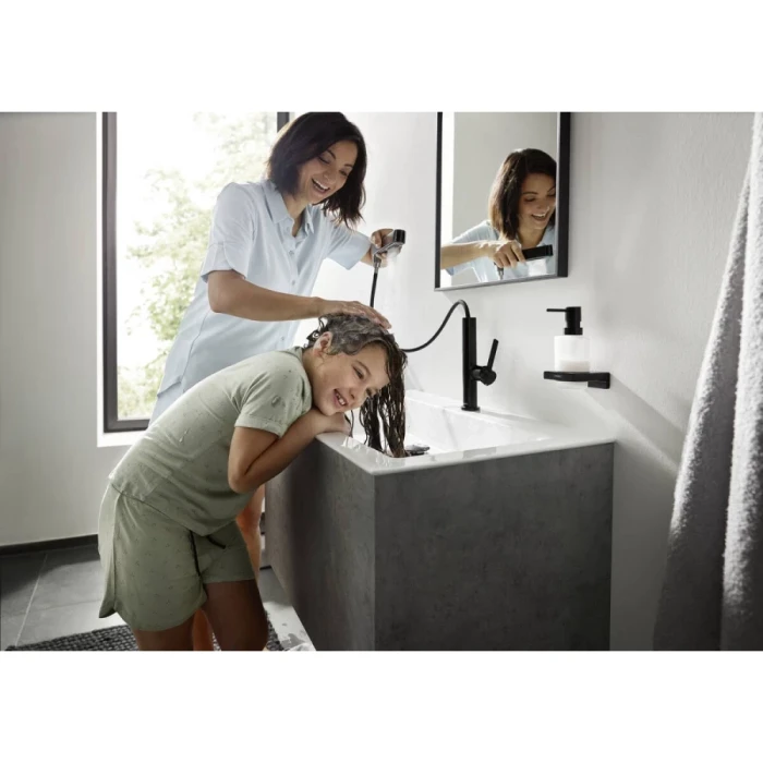 Hansgrohe смеситель для раковины с донным клапаном, Finoris, черный арт. 76063670