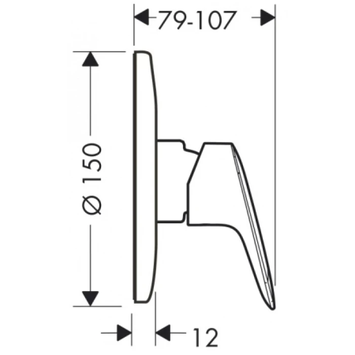 Hansgrohe смеситель для душа (внешняя часть к 13620180), Logis, хром арт. 71606000