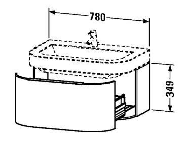Duravit тумба подвесная 511 мм х 780 мм, happy d, 6277 22 цвет: белый глянцевый