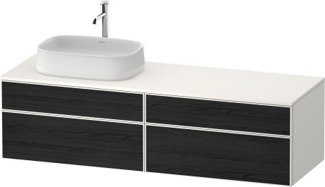 Duravit тумба подвесная с вырезом под раковину слева 550 мм х 1600 мм х 442 мм, zencha, ze4824l16840000 цвет: чёрный дуб/белый суперматовый