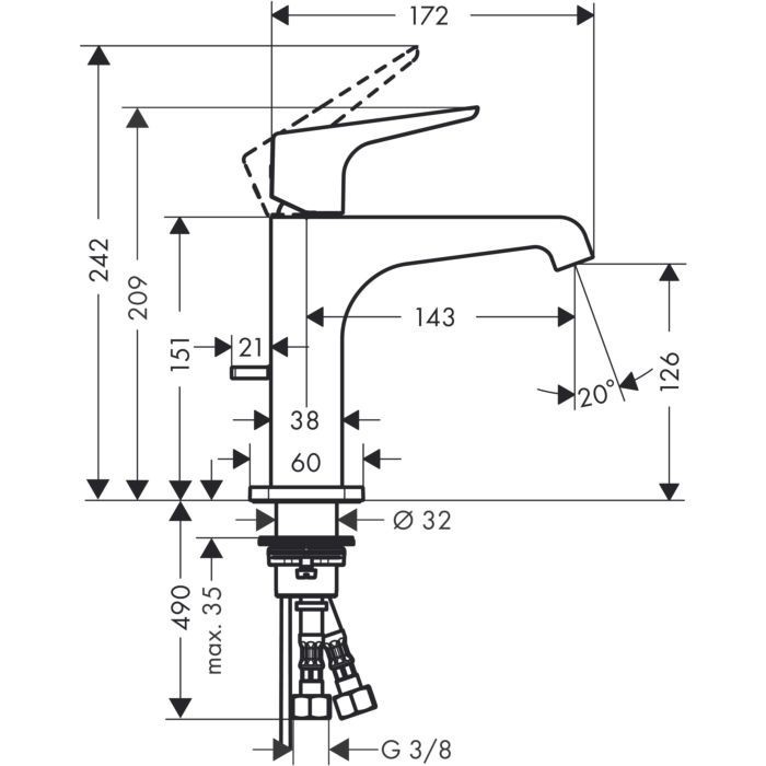 AXOR смеситель для раковины, Citterio E, никель арт. 36110820