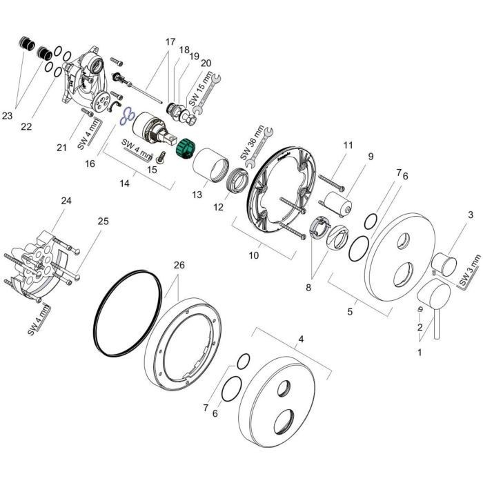 AXOR смеситель для ванны, Starck, сталь арт. 10416800