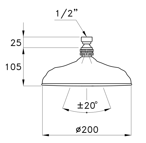Stella верхний душ, italica, хром арт. un03002cr00