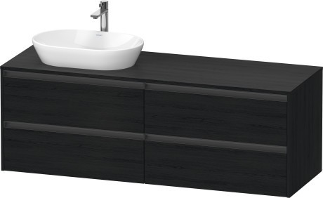 Duravit тумба подвесная под раковину слева 550 мм х 1600 мм х 568 мм, ketho.2, k24899l16160000 цвет: чёрный дуб