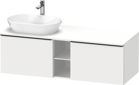 Duravit тумба подвесная под раковину слева 1400 мм х 550 мм и открытой полкой, d-neo, de4950l1818 цвет: gres pietra grey opaco