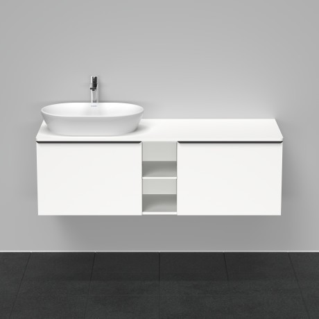 Duravit тумба подвесная под раковину слева 1400 мм х 550 мм и открытой полкой, d-neo, de4950l1818 цвет: gres pietra grey opaco