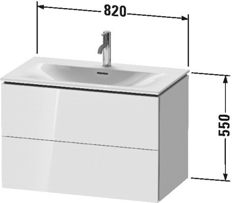 Duravit тумба подвесная под раковину, l-cube, lc630702222 цвет: белый глянцевый